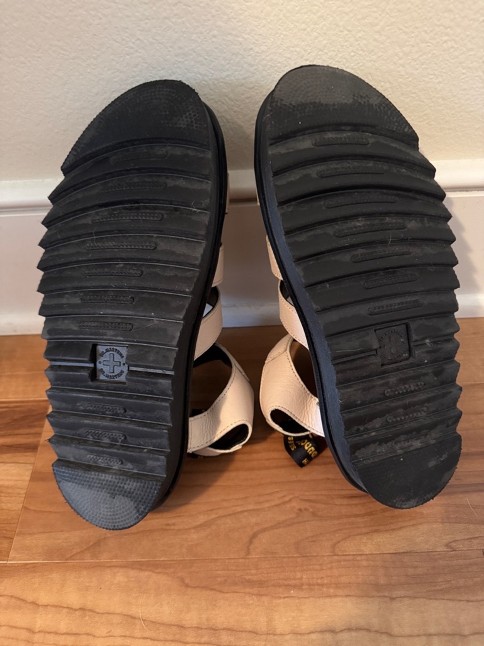 Dr. Martin Blair Cream Strappy Chunky Platform Sandals - Picture 8 of 9